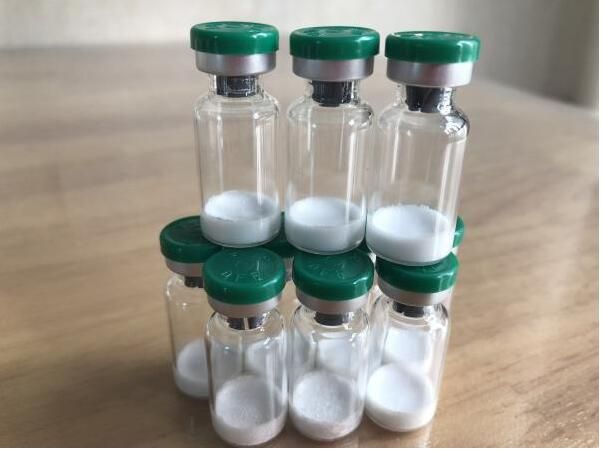 Research peptide vials in laboratory